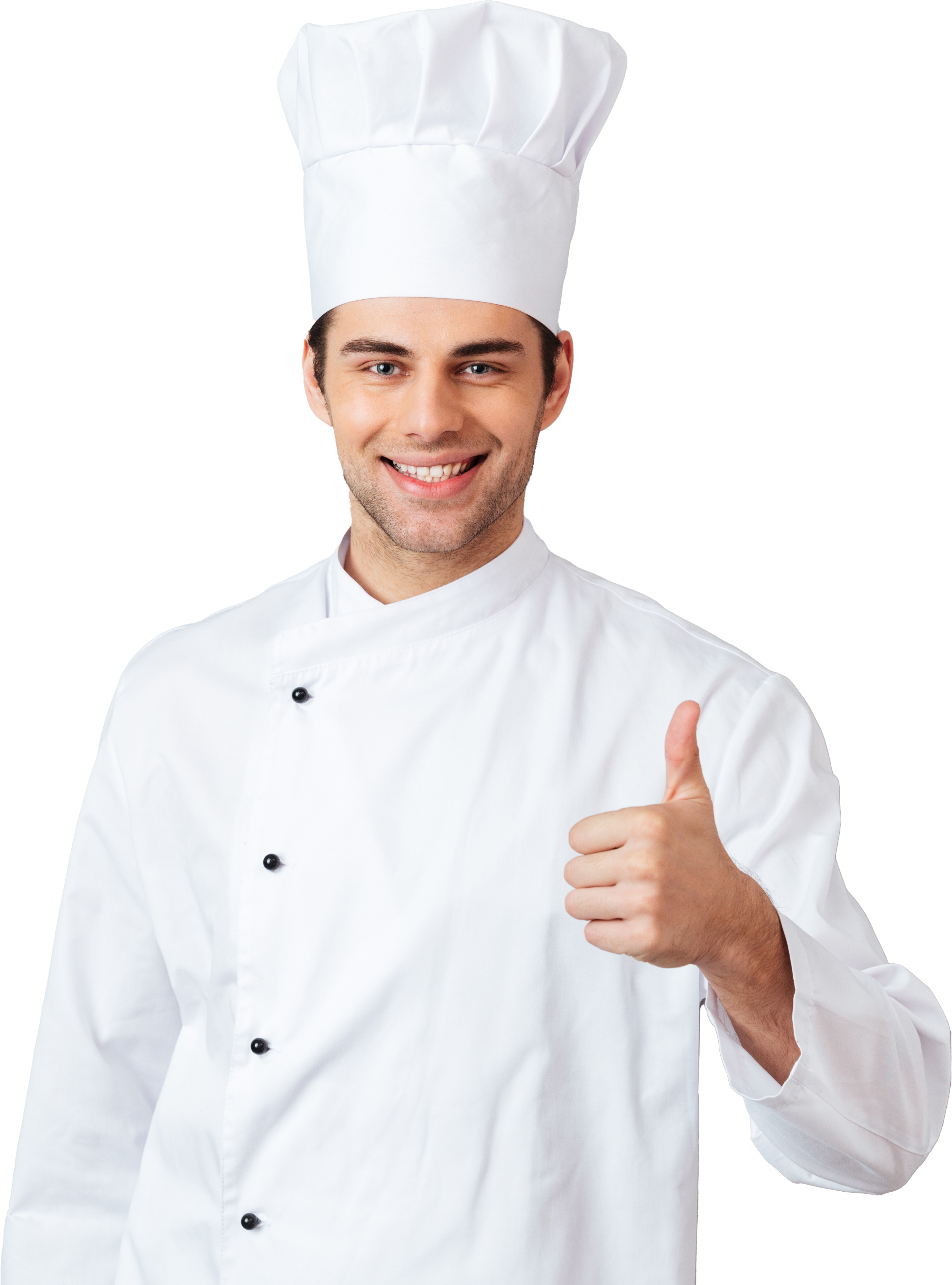 Chef pointing smiling
