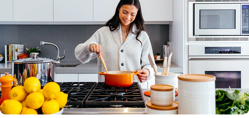 Home cook preparing fresh ingredients in bright kitchen